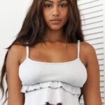 Cami-pyjamatopje met ruches vrouwen vorst Lounge kleding 008ZJ920