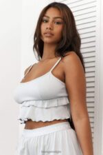 Cami-pyjamatopje met ruches vrouwen vorst Lounge kleding 008ZJ920 - Image 3