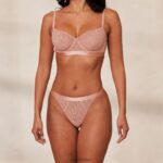 chique balconette bh & string set vrouwen roze Lounge ondergoed 008ZJ97 - Image 5