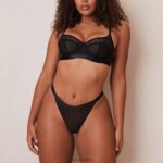 chique balconette bh & string set vrouwen zwart Lounge ondergoed 008ZJ88 - Image 9
