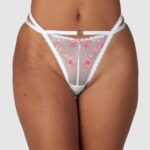 ditsy geborduurde slipje vrouwen wit Lounge ondergoed 008ZJ282