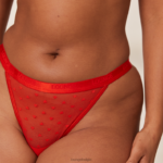 Driehoekstring van mesh met liefdeshart vrouwen rood Lounge ondergoed 008ZJ312 - Image 3