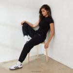 essentieel getailleerd T-shirt met korte mouwen vrouwen zwart Lounge kleding 008ZJ834 - Image 3