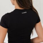 essentieel getailleerd T-shirt met korte mouwen vrouwen zwart Lounge kleding 008ZJ834 - Image 5