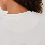 essentiële geribbelde top met lange mouwen vrouwen gebroken wit Lounge kleding 008ZJ840 - Image 5