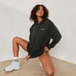 essentiële oversized hoodie vrouwen dennengroen Lounge kleding 008ZJ881 - Image 4