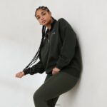essentiële oversized trui met kwartrits vrouwen dennengroen Lounge kleding 008ZJ883 - Image 4