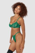 Flirt balconette bh & g-string/slip set vrouwen smaragd Lounge ondergoed 008ZJ160 - Image 13