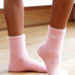 geborduurde tosti-sokken vrouwen roze Lounge kleding 008ZJ927