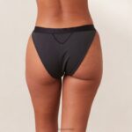 geribbelde, bewuste slip vrouwen zwart Lounge ondergoed 008ZJ454 - Image 2