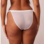 geribbelde driehoekige slip met bloemenmotief vrouwen wit Lounge ondergoed 008ZJ574 - Image 2