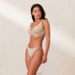 geribbelde mindful bh & string/slip set vrouwen nerts Lounge ondergoed 008ZJ168 - Image 3