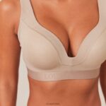 geribbelde mindful bh & string/slip set vrouwen nerts Lounge ondergoed 008ZJ168 - Image 6
