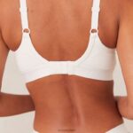 geribbelde mindful bh & string/slip set vrouwen wit Lounge ondergoed 008ZJ169 - Image 4