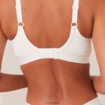 geribbelde mindful bh & string/slip set vrouwen wit Lounge ondergoed 008ZJ169 - Image 8
