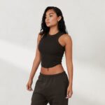 geribbelde racerbacktop x jess hunt vrouwen zwart gewassen Lounge kleding 008ZJ803 - Image 5