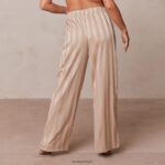 gestreepte satijnen pyjamabroek vrouwen nerts Lounge kleding 008ZJ933 - Image 2