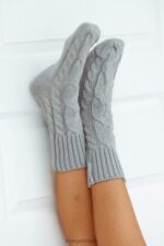 gezellige gebreide sokken vrouwen grijs Lounge kleding 008ZJ935 - Image 3