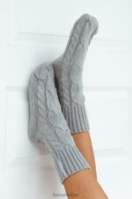gezellige gebreide sokken vrouwen grijs Lounge kleding 008ZJ935 - Image 6