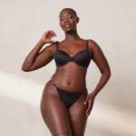 gladde klassieke T-shirt bh & string/slip set vrouwen zwart Lounge ondergoed 008ZJ135 - Image 5