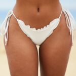 Hawaii bikinibroekje met textuur vrouwen room Lounge badkleding 008ZJ993