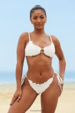 Hawaii bikinibroekje met textuur vrouwen room Lounge badkleding 008ZJ993 - Image 4