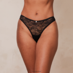 Kanten string met picotrand vrouwen zwart Lounge ondergoed 008ZJ728