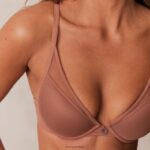 klassieke set met diepuitgesneden T-shirt-bh en string/slip vrouwen mokka Lounge ondergoed 008ZJ121 - Image 16
