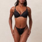 klassieke set met diepuitgesneden T-shirt-bh en string/slip vrouwen zwart Lounge ondergoed 008ZJ91 - Image 11