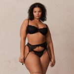 Kylie intimi ingesteld vrouwen zwart Lounge ondergoed 008ZJ349