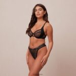 Liberty balconette bh & string/slip set vrouwen zwart Lounge ondergoed 008ZJ24 - Image 19