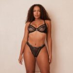 Liberty balconette bh & string/slip set vrouwen zwart Lounge ondergoed 008ZJ24 - Image 23