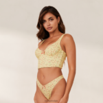 lieve lange bh- en g-stringset vrouwen citroen bloemen Lounge ondergoed 008ZJ139 - Image 10