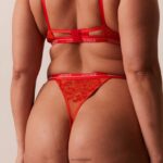luxe balconette bh & string/slip set vrouwen rood Lounge ondergoed 008ZJ49 - Image 4