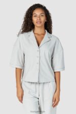 luxe pyjamashirt met reliëf vrouwen vorst Lounge kleding 008ZJ956