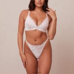 magische kanten bh en string set vrouwen wit Lounge ondergoed 008ZJ208