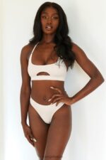 naadloze bh & string/slip set vrouwen havermout Lounge ondergoed 008ZJ191