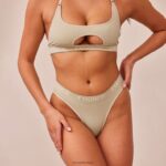 naadloze bh & string/slip set vrouwen olijf Lounge ondergoed 008ZJ209 - Image 12