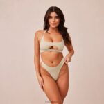 naadloze bh & string/slip set vrouwen olijf Lounge ondergoed 008ZJ209 - Image 5