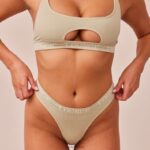naadloze bh & string/slip set vrouwen olijf Lounge ondergoed 008ZJ209 - Image 7