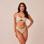 naadloze bh & string/slip set vrouwen olijf Lounge ondergoed 008ZJ209 - Image 9