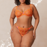 Neon balconette bh en g-string set vrouwen oranje Lounge ondergoed 008ZJ106
