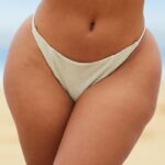 New Yorkse bikinislip met textuur vrouwen olijf Lounge badkleding 008ZJ979