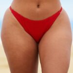 New Yorkse bikinislip met textuur vrouwen rood Lounge badkleding 008ZJ981