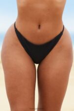 New Yorkse bikinislip met textuur vrouwen zwart Lounge badkleding 008ZJ983