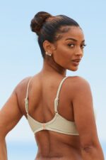 New Yorkse bikinitop met textuur vrouwen olijf Lounge badkleding 008ZJ978 - Image 2