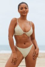 New Yorkse bikinitop met textuur vrouwen olijf Lounge badkleding 008ZJ978 - Image 4