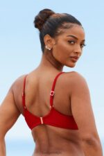 New Yorkse bikinitop met textuur vrouwen rood Lounge badkleding 008ZJ980 - Image 2