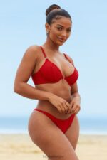 New Yorkse bikinitop met textuur vrouwen rood Lounge badkleding 008ZJ980 - Image 4