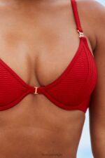 New Yorkse bikinitop met textuur vrouwen rood Lounge badkleding 008ZJ980 - Image 5